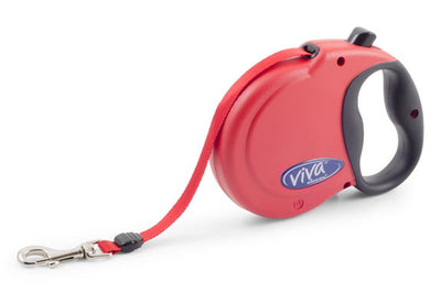Ancol Viva Retractable Lead Tape Red Medium 30kg-5m